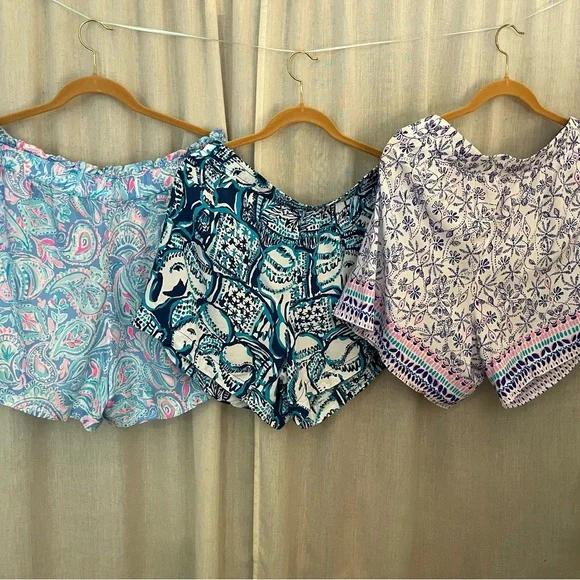 Lilly Pulitzer Colorful Patterned Shorts Trio Sz XL - Picture 3 of 13